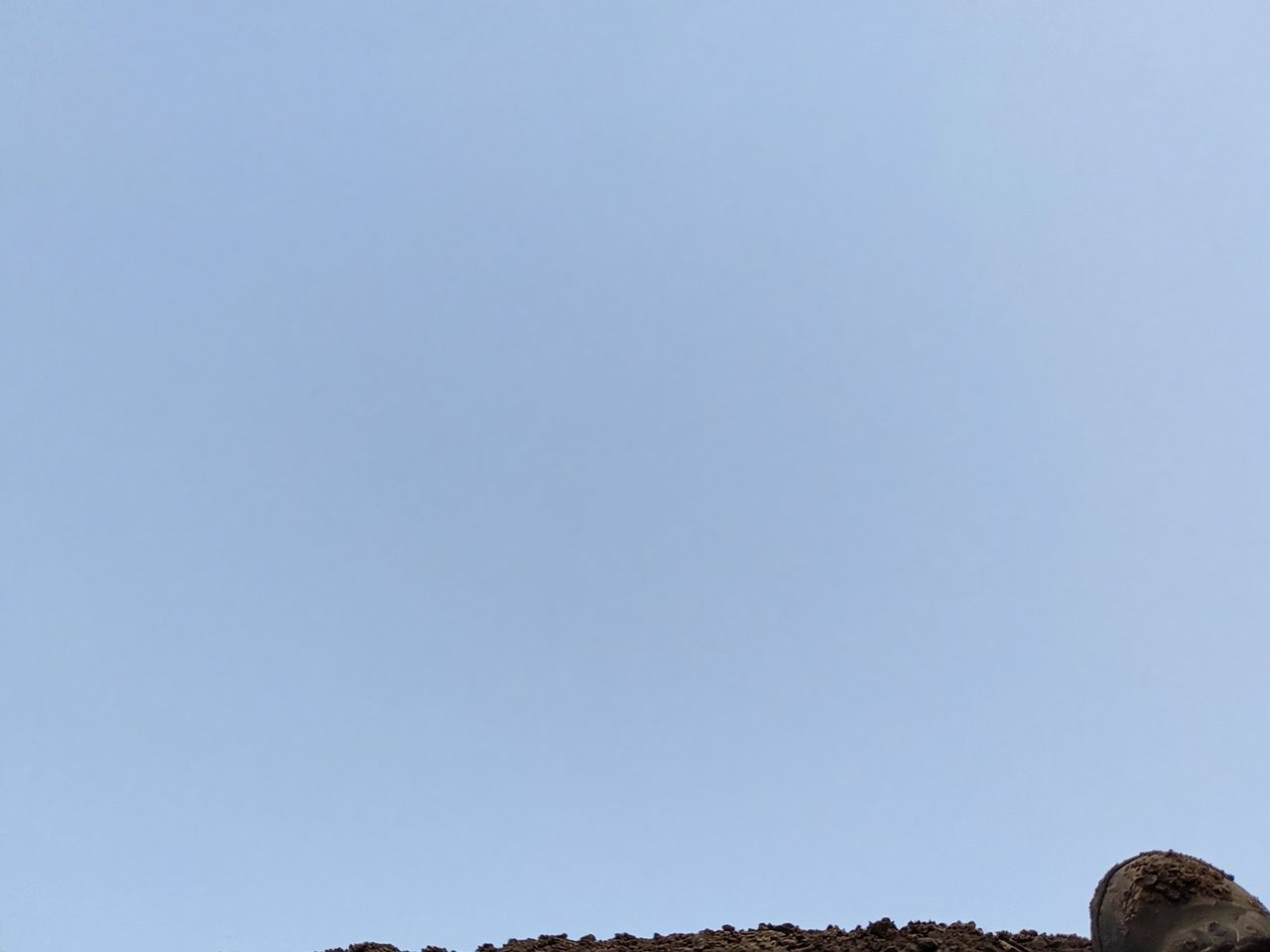 Not like that: only sky, or only a shoe tip.