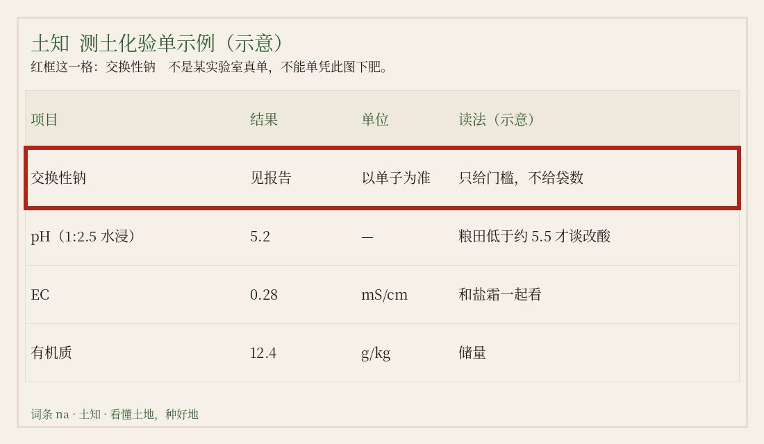 化验单示例（示意），红框交换性钠